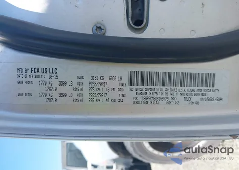 2016 Ram 1500 Tradesman из США, поврежденный, VIN 1C6RR7KM5GS158779